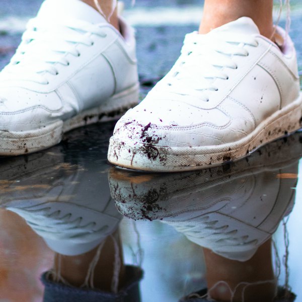 White leather sneakers