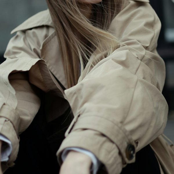 Beige trench coat